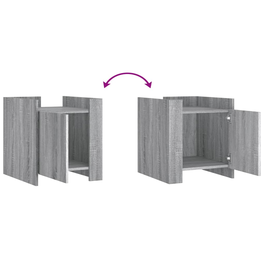 Mesa cabeceira 45x50x50 cm derivados de madeira cinzento sonoma