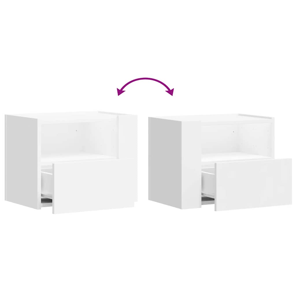 Mesas de cabeceira de parede 2 pcs 45x30x35 cm branco
