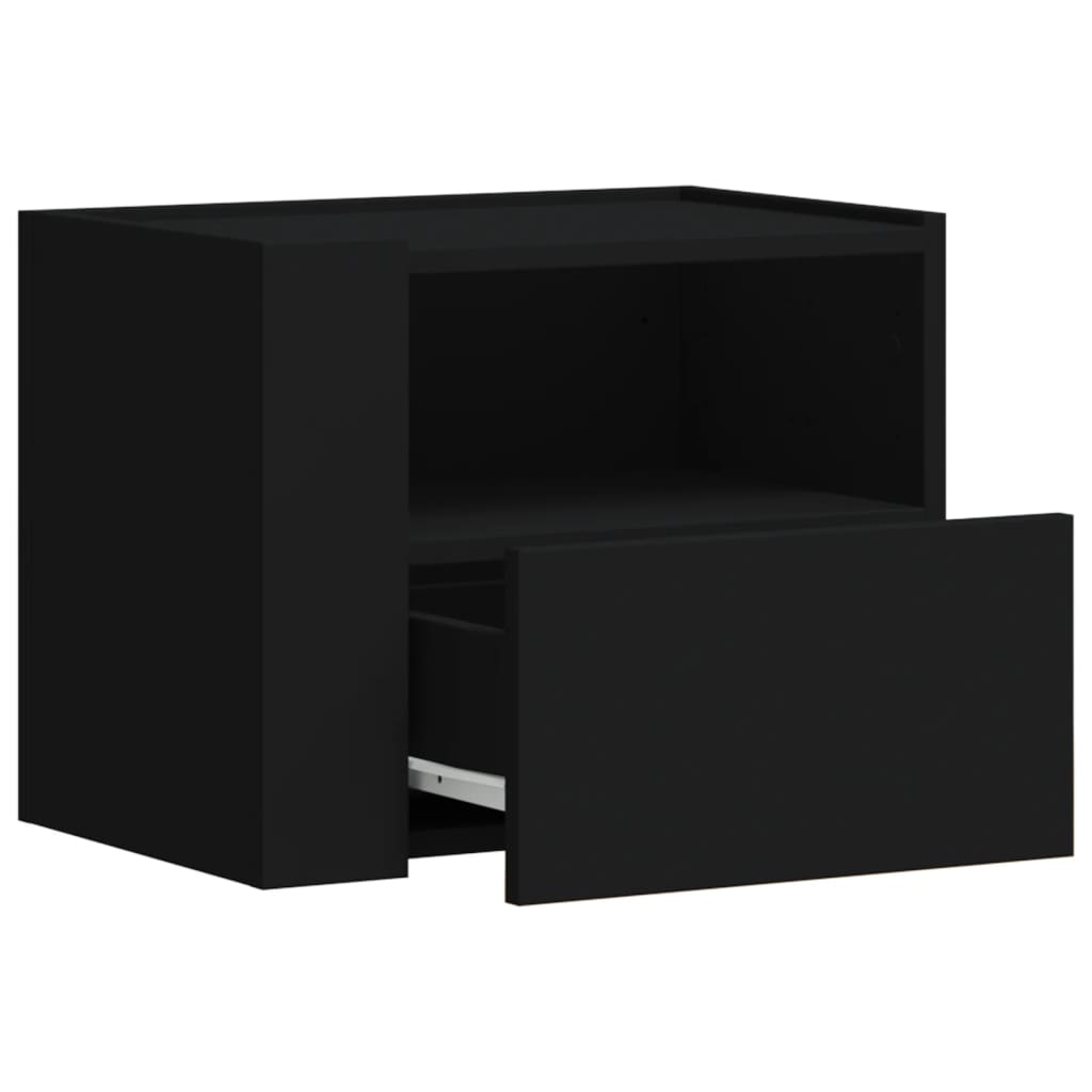 Mesas de cabeceira de parede 2 pcs 45x30x35 cm preto