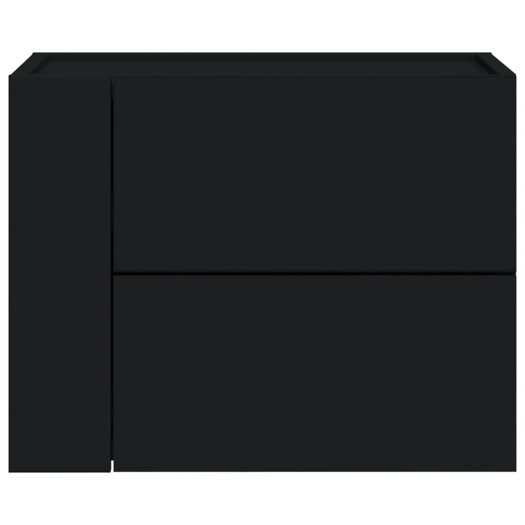 Mesa de cabeceira de parede 45x30x35 cm preto