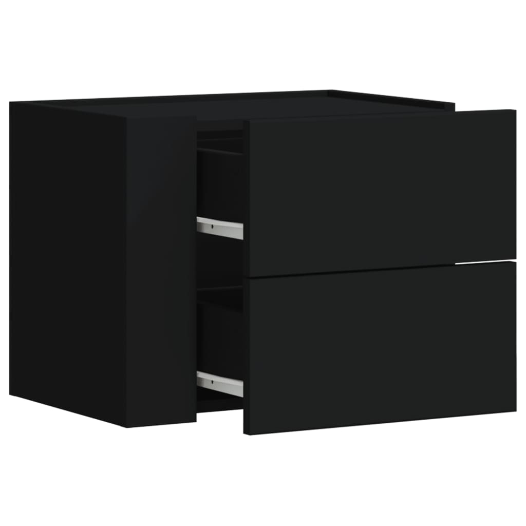 Mesa de cabeceira de parede 45x30x35 cm preto