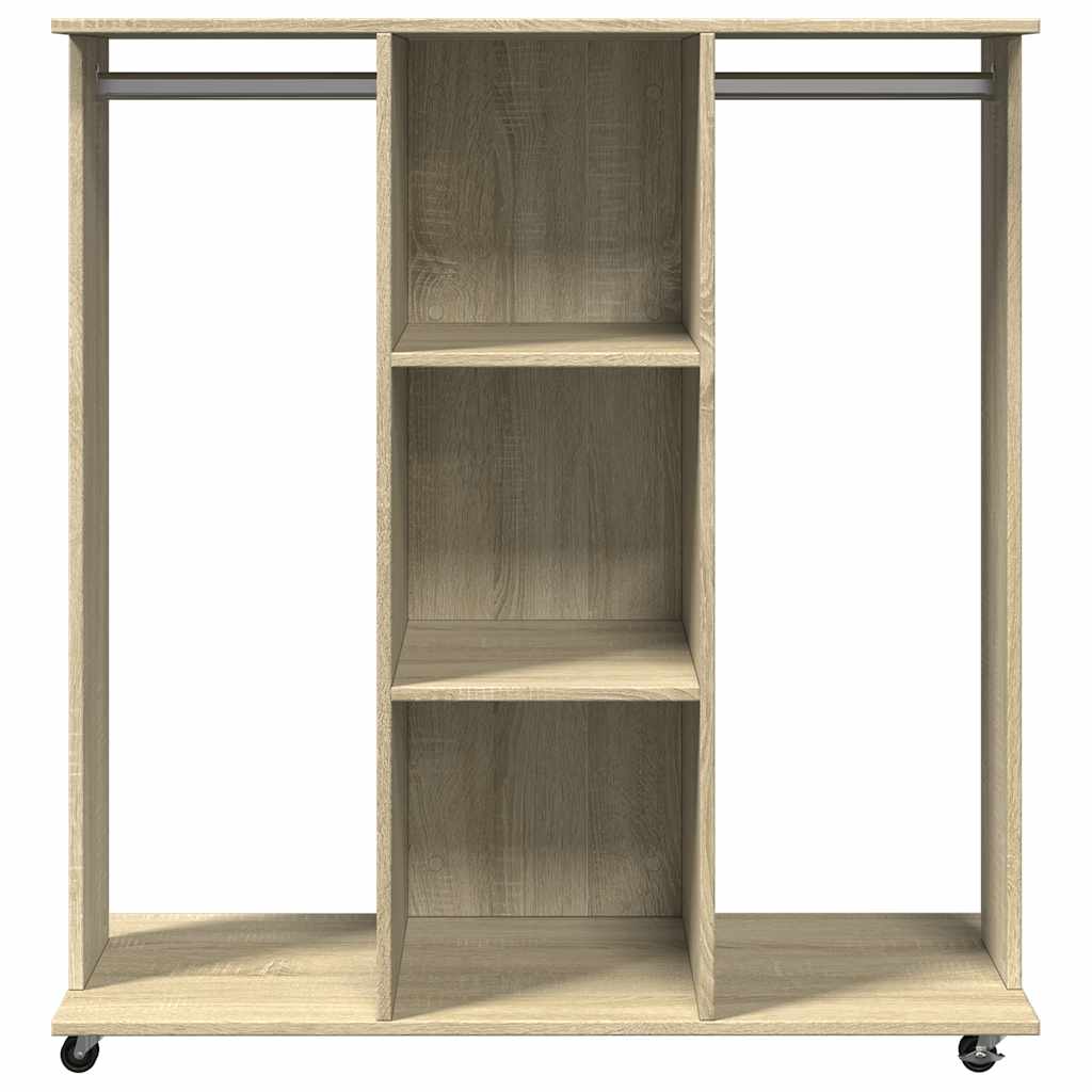 Roupeiro c/ rodas 102x38x110 cm deriv. madeira carvalho sonoma