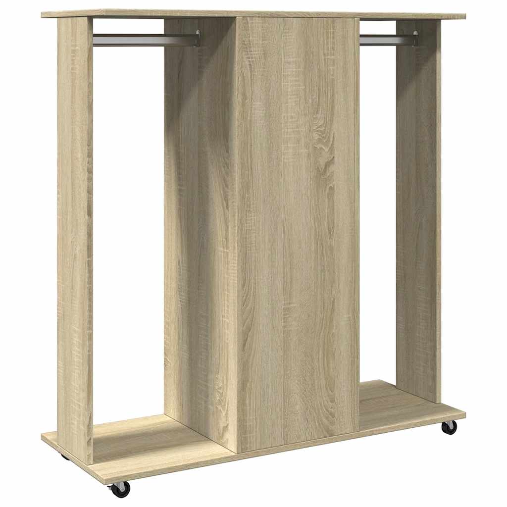 Roupeiro c/ rodas 102x38x110 cm deriv. madeira carvalho sonoma