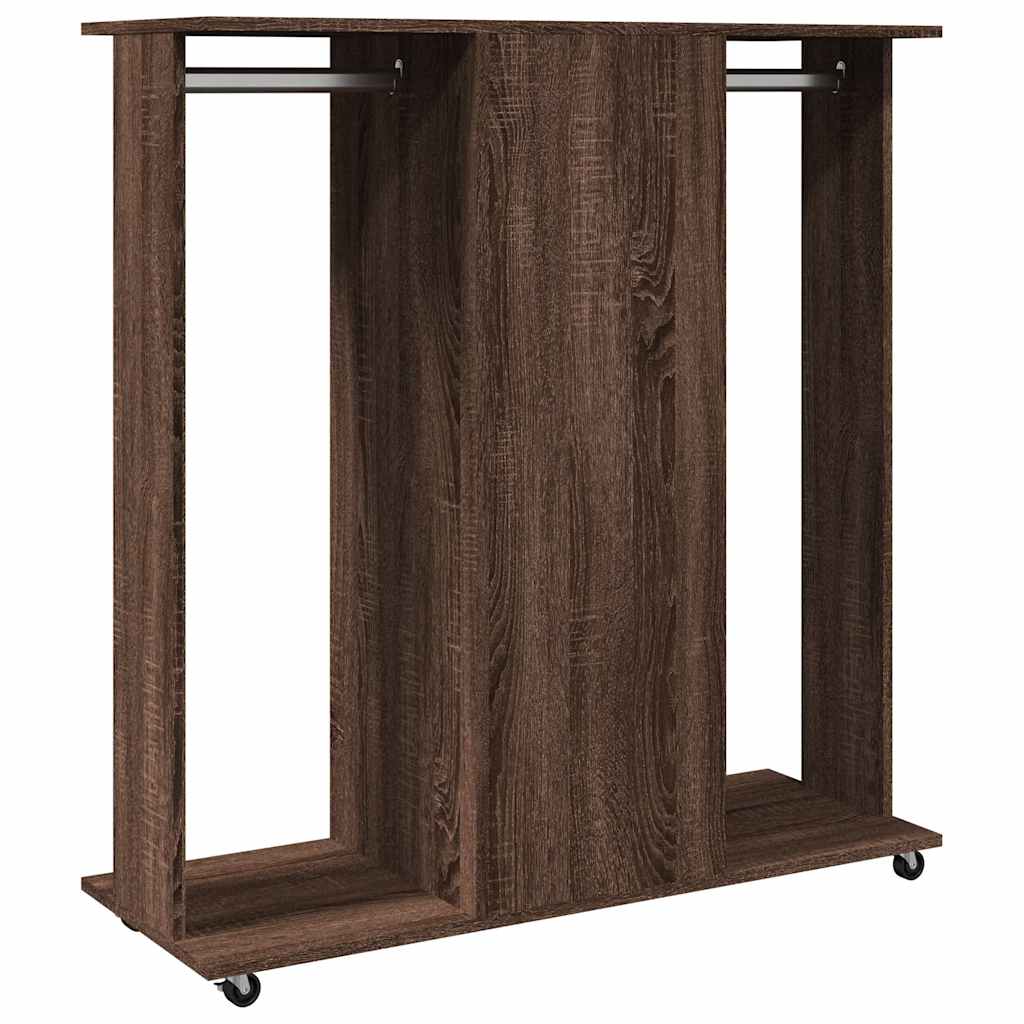 Roupeiro c/ rodas 102x38x110cm deriv. madeira carvalho castanho