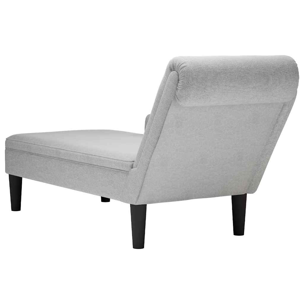 Chaise lounge c/ almofada/apoio de braços direito tecido