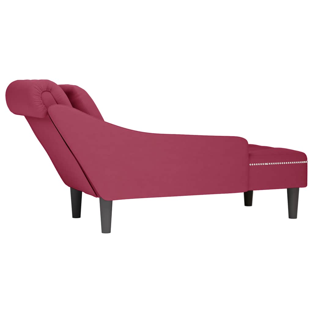 Chaise lounge c/ almofada/apoio de braços direito veludo