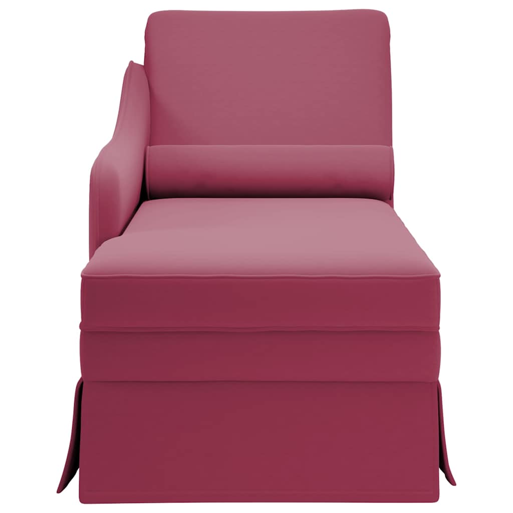 Chaise lounge c/ reforço/apoio de braços direito veludo