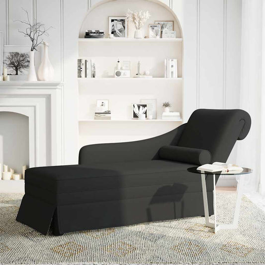 Chaise lounge c/ reforço/apoio de braços direito veludo preto