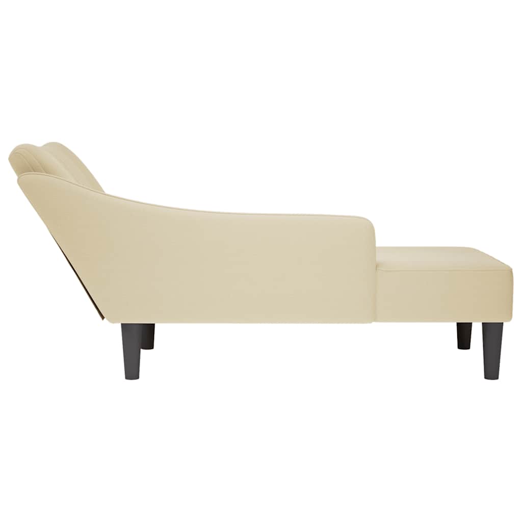 Chaise lounge com tecido creme para apoio de braço direito