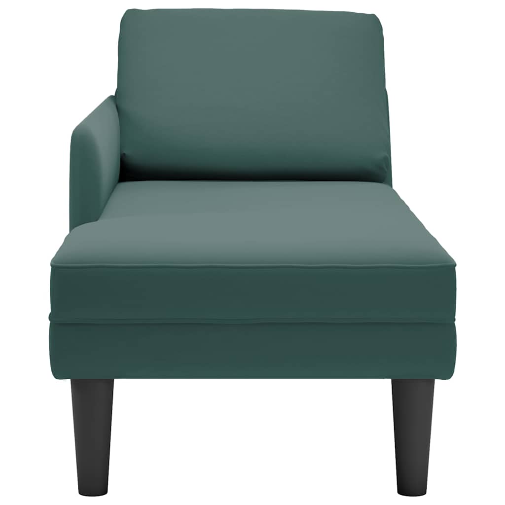 Chaise lounge c/ almofada/apoio de braços direito veludo