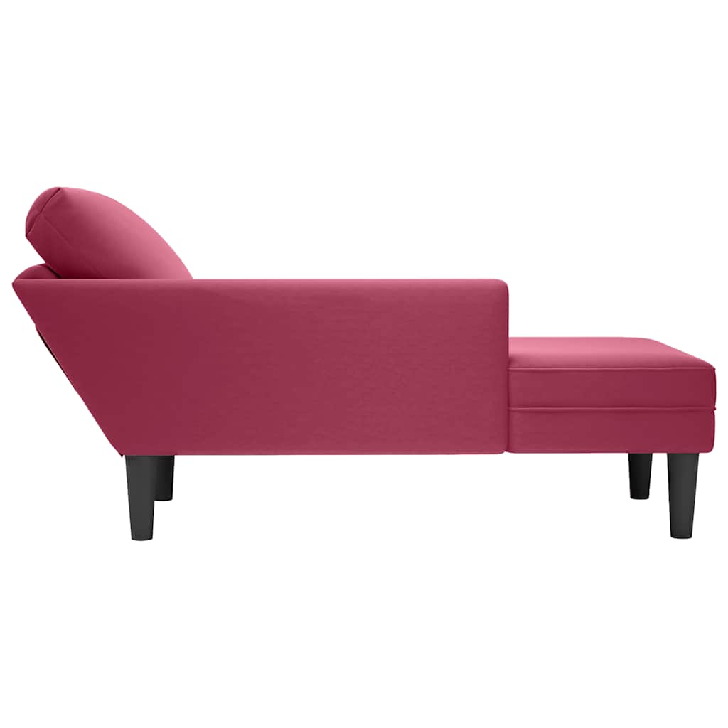 Chaise lounge c/ almofada/apoio de braços direito veludo