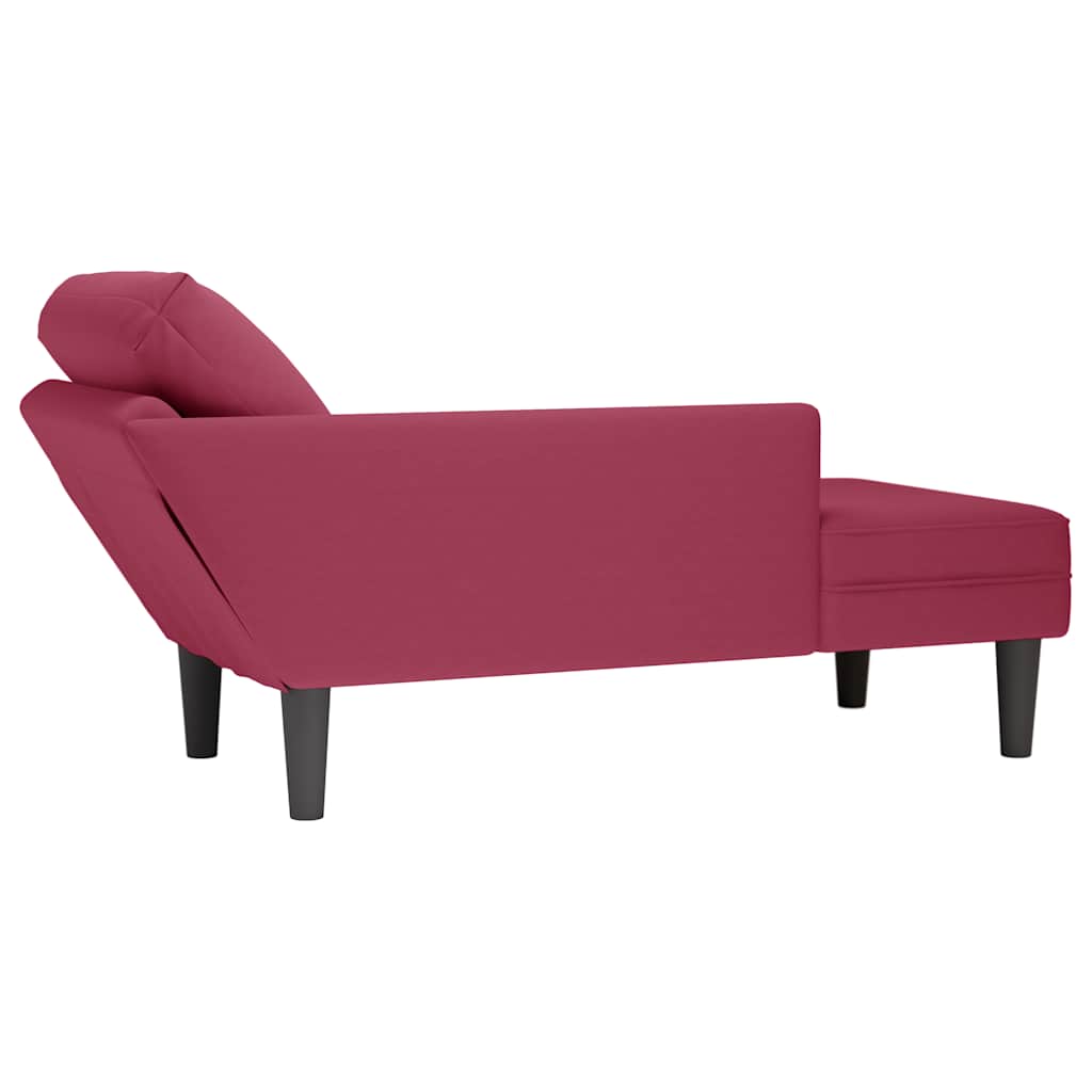 Chaise lounge c/ almofada/apoio de braços direito veludo