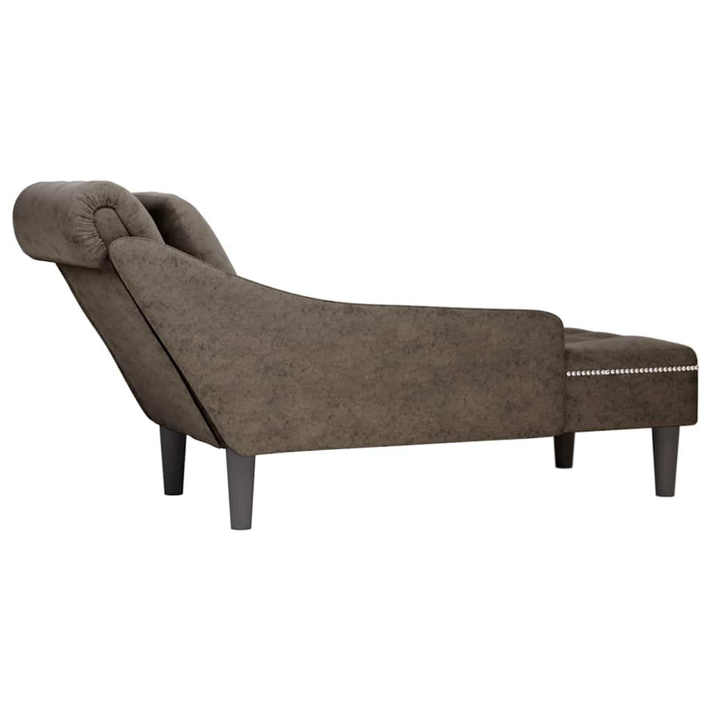 Chaise lounge c/ almofada/apoio braços direito couro artificial