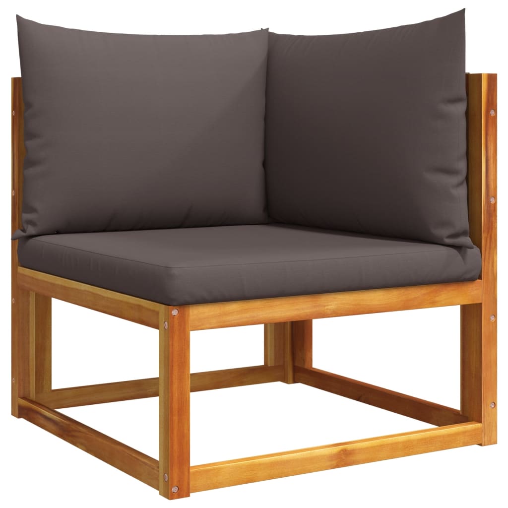 Conjunto de sofás de jardim vidaXL de 6 peças com almofadas de madeira de acácia e corda
