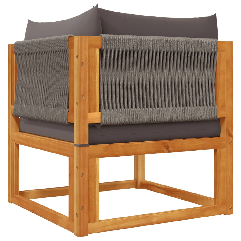Conjunto de sofás de jardim vidaXL de 10 peças com almofadas de madeira de acácia e corda