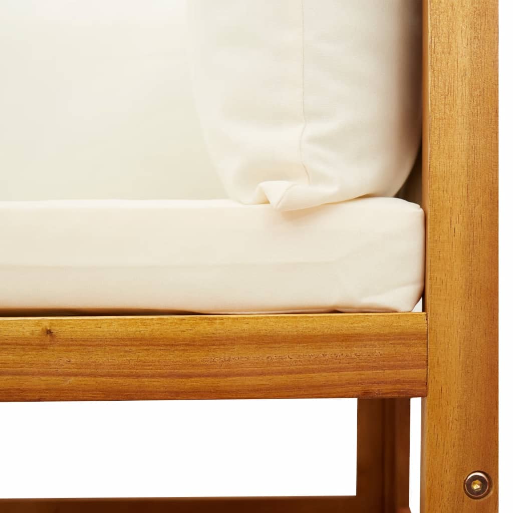 Conjunto de sofás de jardim vidaXL de 4 peças com almofadas de madeira de acácia e corda