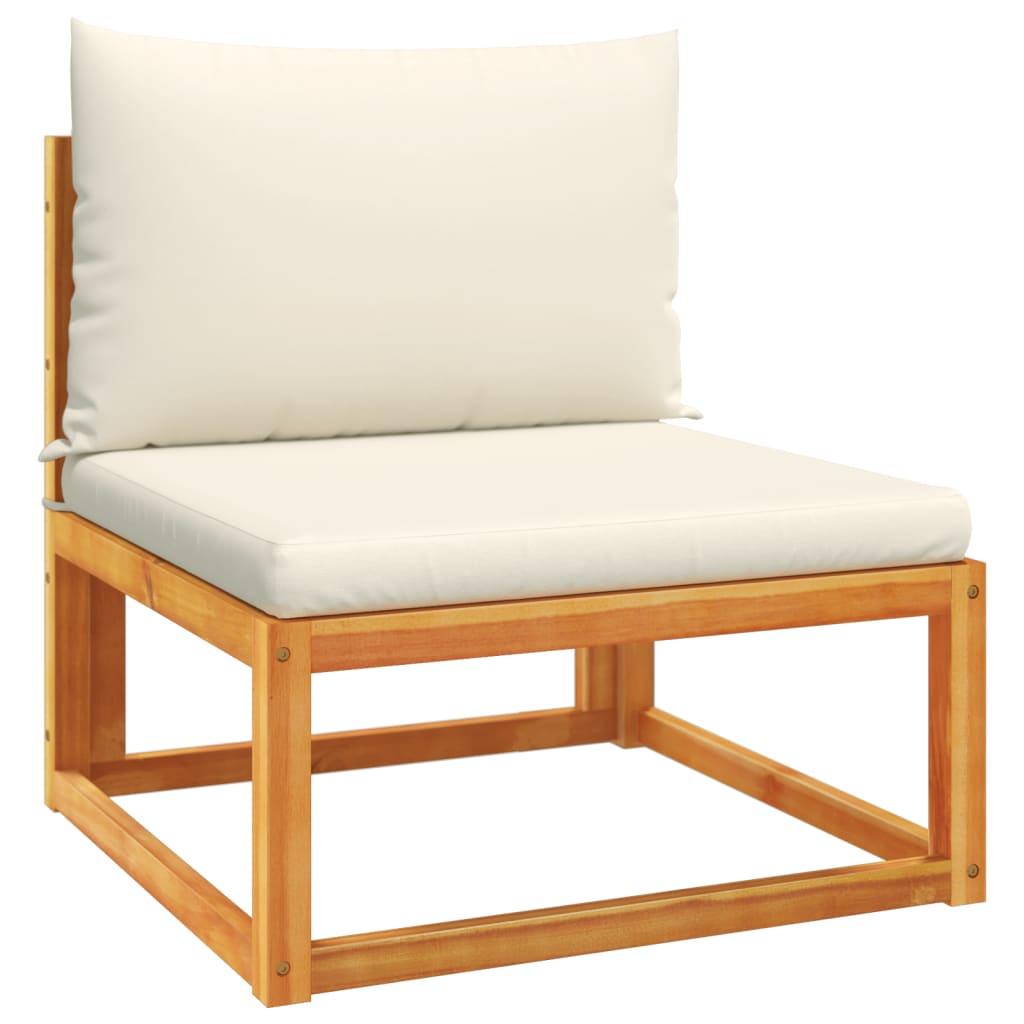 Conjunto de sofás de jardim vidaXL de 6 peças com almofadas de madeira de acácia e corda