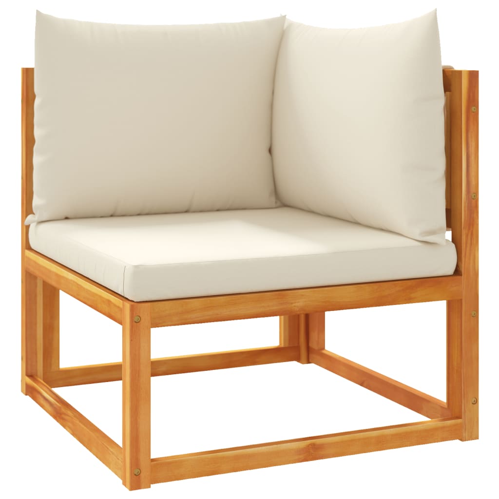 Conjunto de sofás de jardim vidaXL de 4 peças com almofadas de madeira de acácia e corda