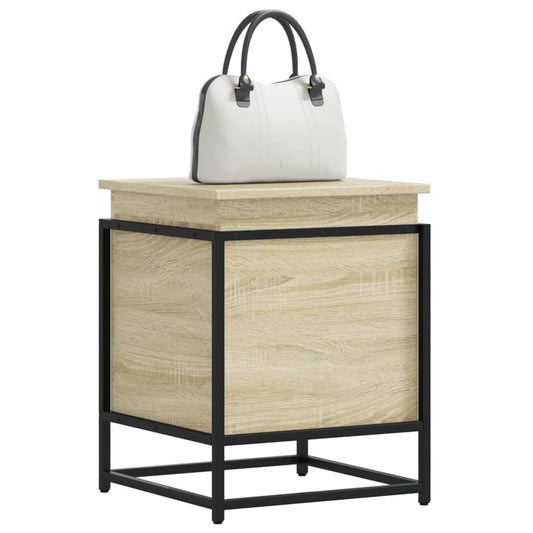 Caixa de arrumação com tampa derivados madeira carvalho sonoma