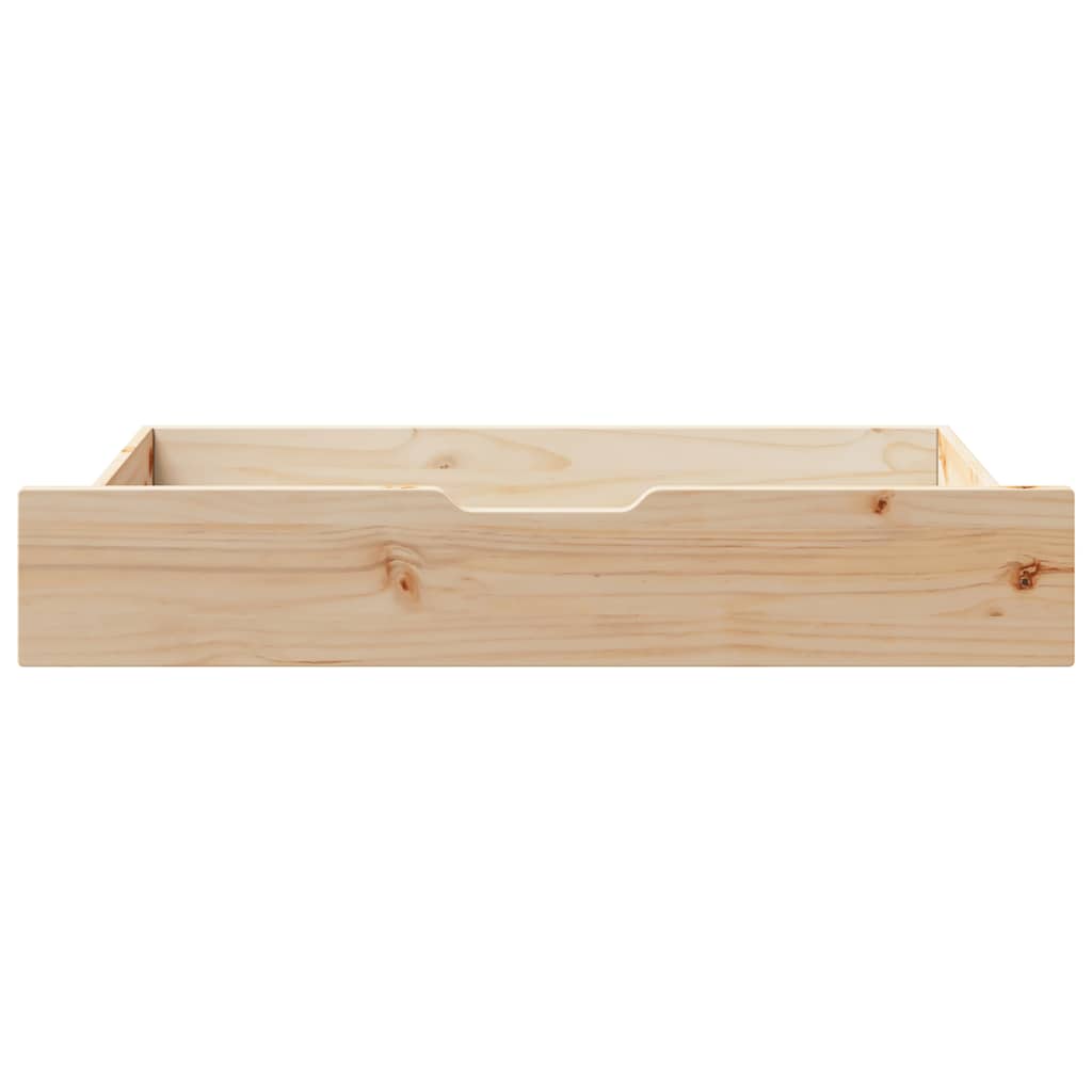 Gavetas para cama com rodas 2 pcs 95x55x17 cm pinho maciço