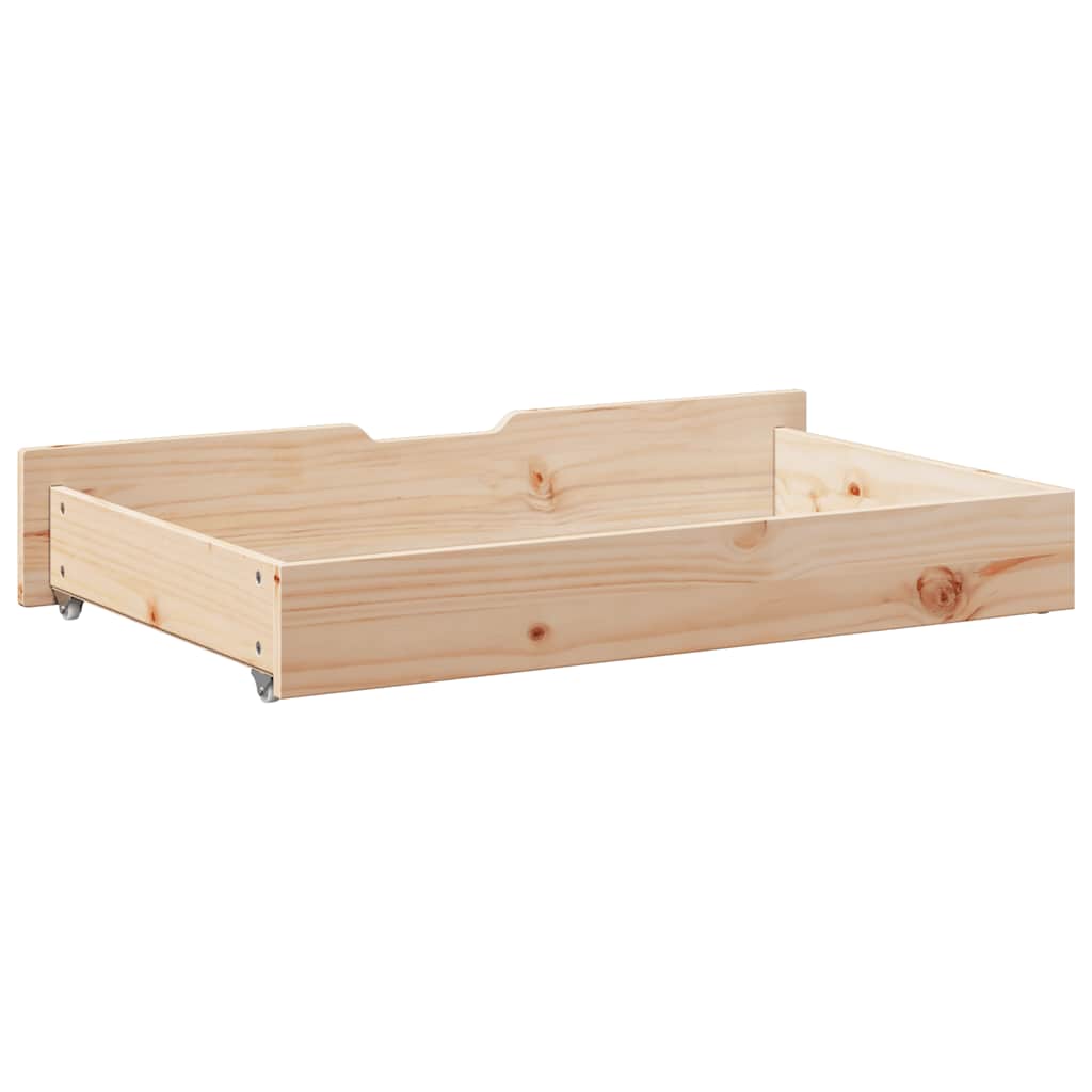 Gavetas para cama com rodas 2 pcs 95x55x17 cm pinho maciço