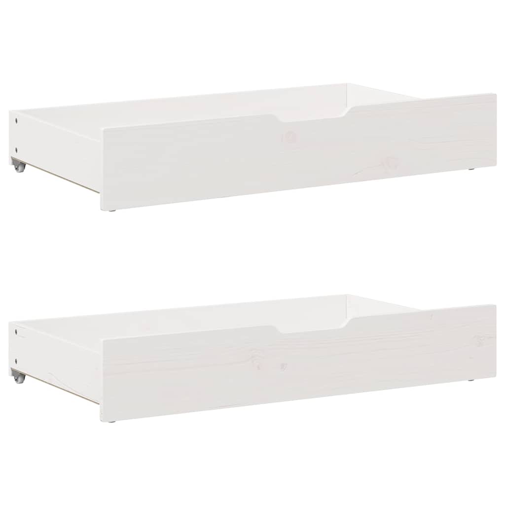 Gavetas para cama 2 pcs 90x55x17 cm pinho maciço branco