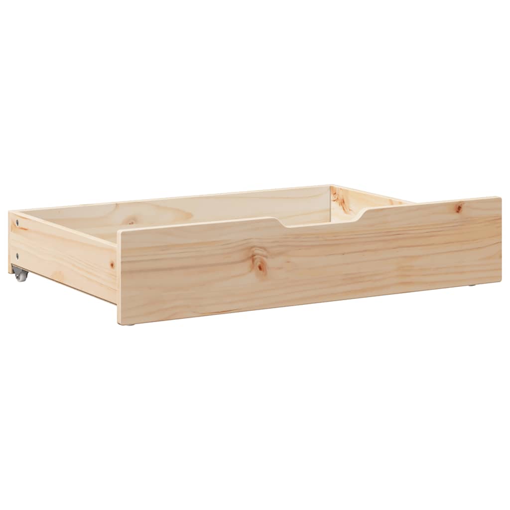 Gavetas para cama com rodas 2 pcs 85x55x17 cm pinho maciço