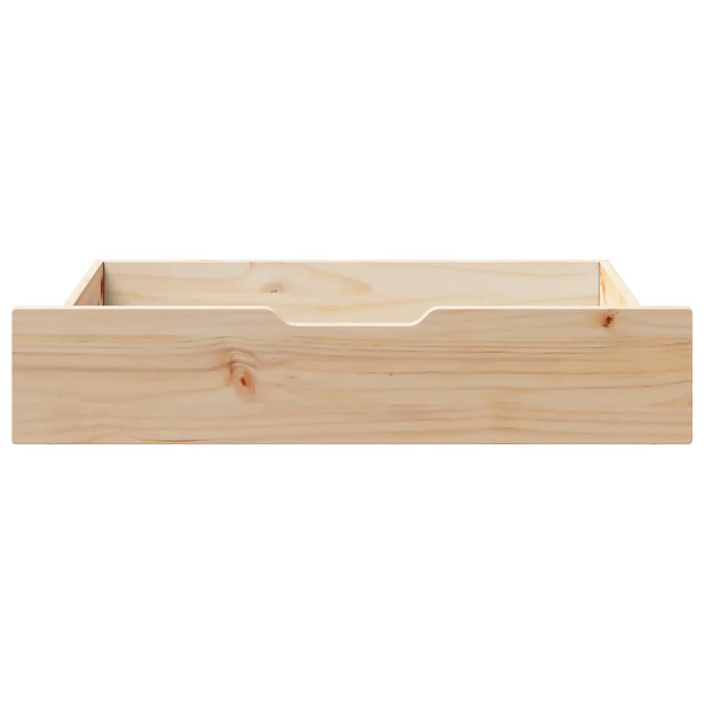 Gavetas para cama com rodas 2 pcs 80x55x17 cm pinho maciço