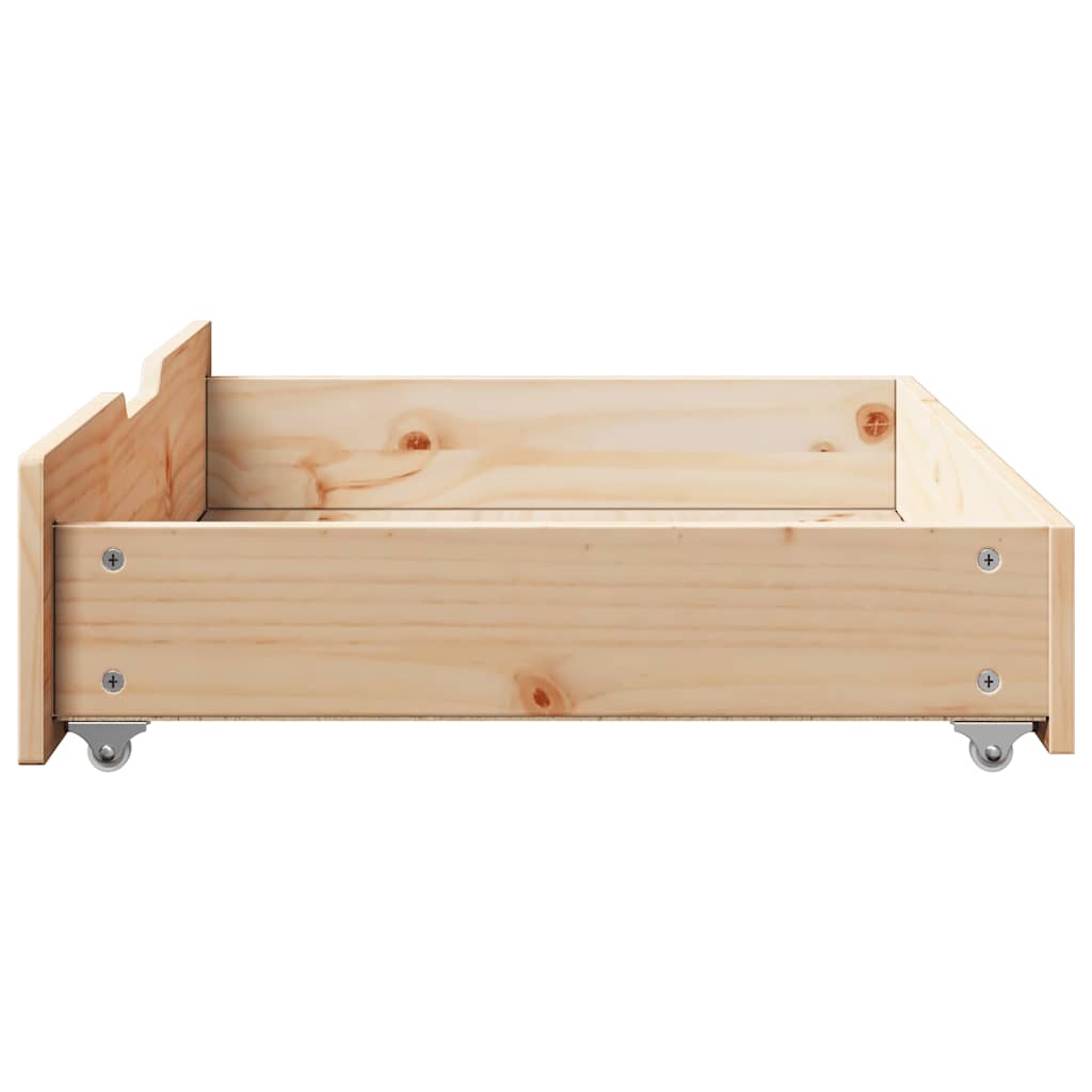 Gavetas para cama com rodas 2 pcs 80x55x17 cm pinho maciço