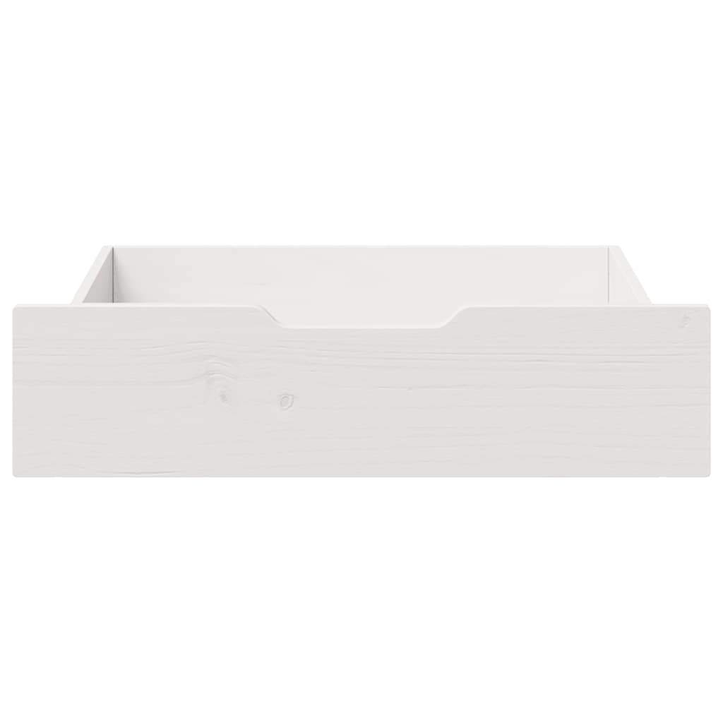 Gavetas para cama 2 pcs 75x55x17 cm pinho maciço branco