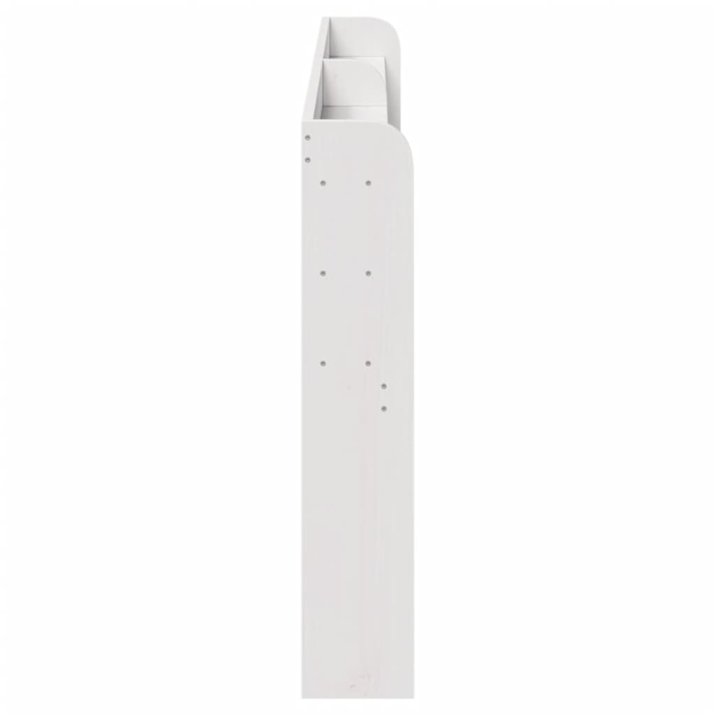 Cabeceira com prateleiras 180 cm madeira de pinho maciça branco