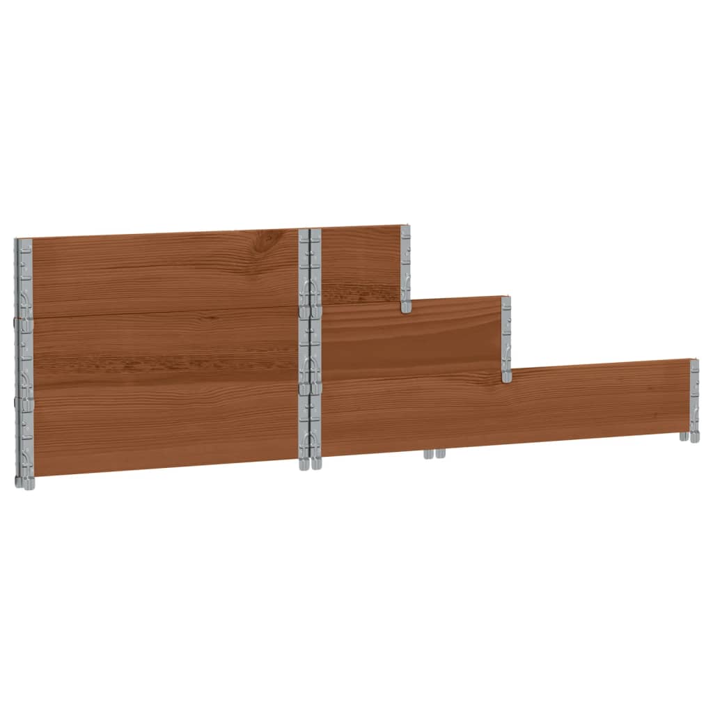 Canteiro elevado de 3 níveis 120x80 cm pinho maciço castanho