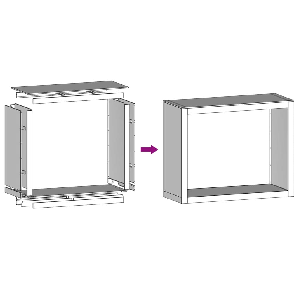 Rack Lenha 100x40x80 cm aço resistente às intempéries
