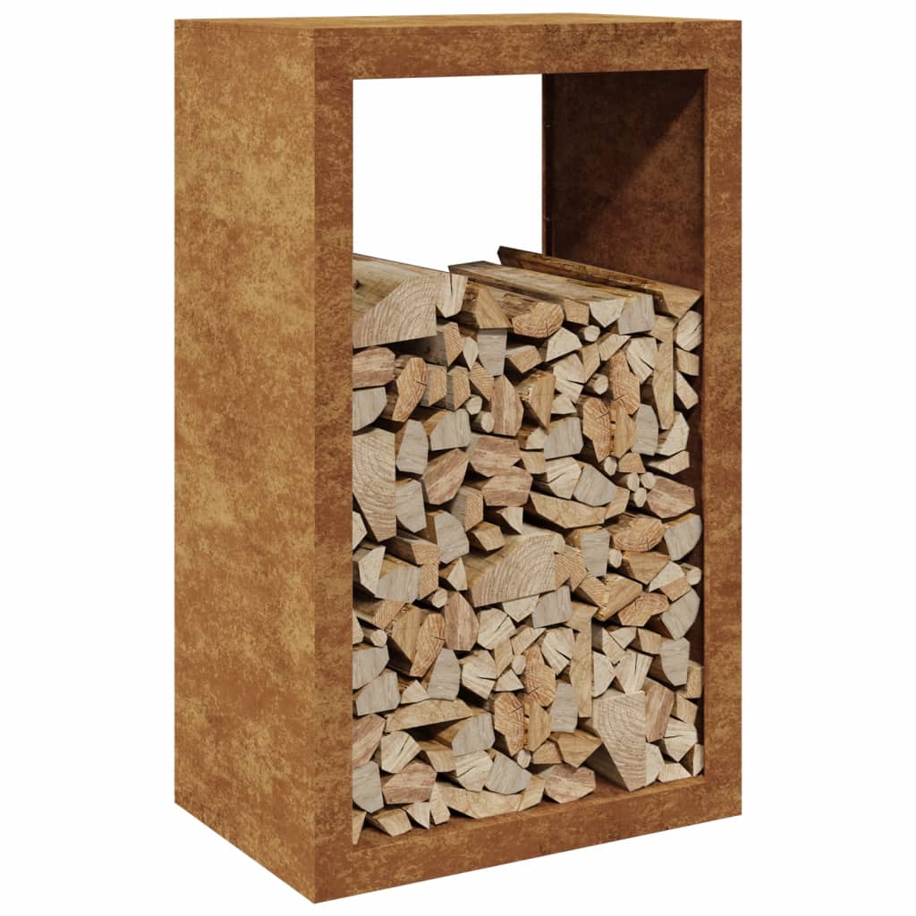 Rack de lenha 60x40x100 cm aço resistente às intempéries