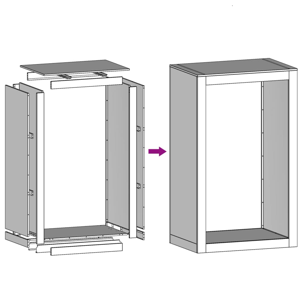 Rack de lenha 60x40x100 cm aço resistente às intempéries