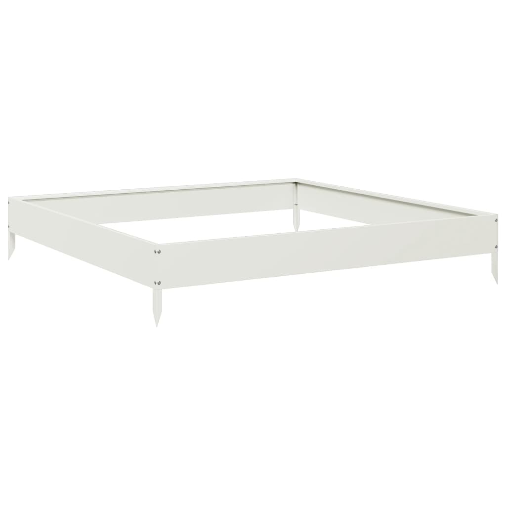 Canteiro elevado de jardim 100x100x18,5 cm aço branco