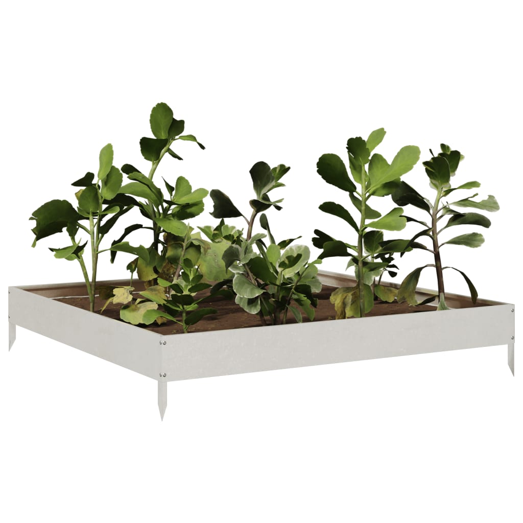 Canteiro elevado de jardim 100x100x18,5 cm aço inoxidável