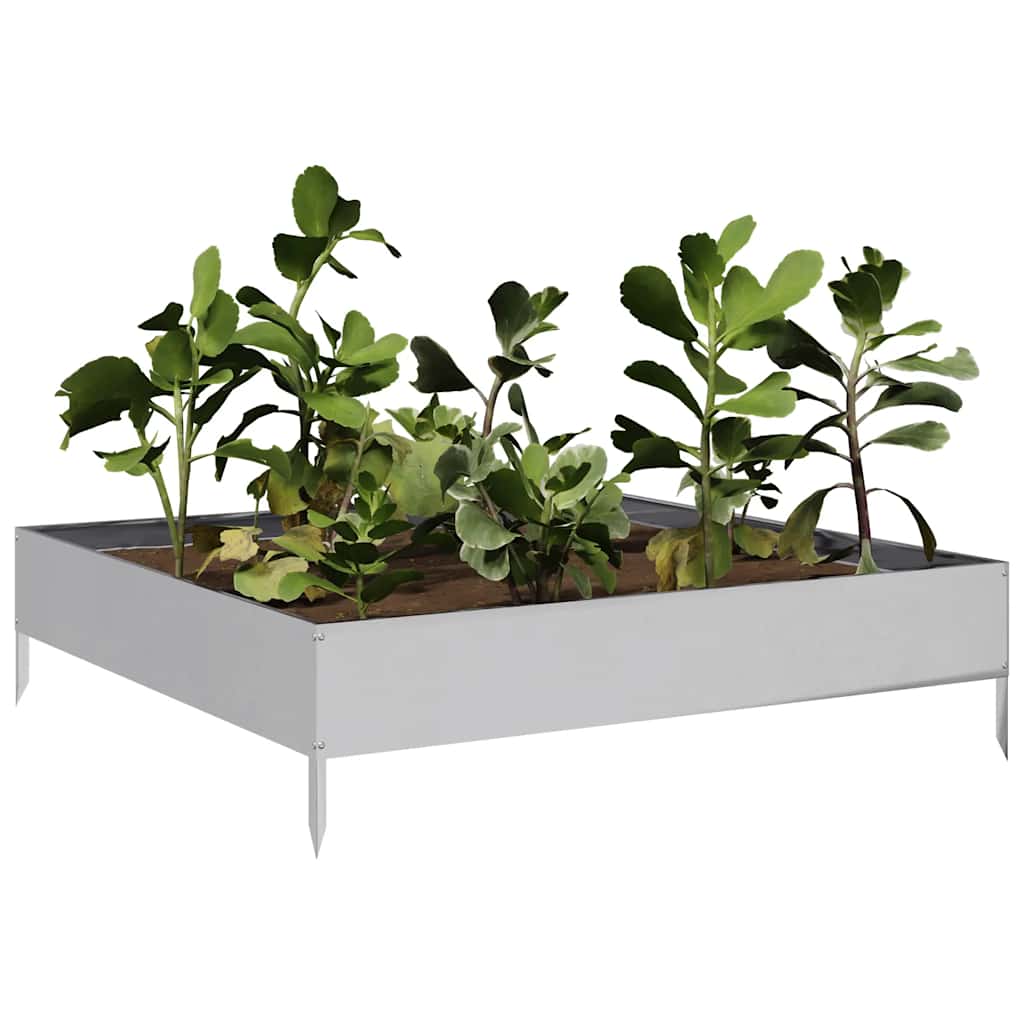 Canteiro elevado de jardim 100x100x26 cm aço galvanizado
