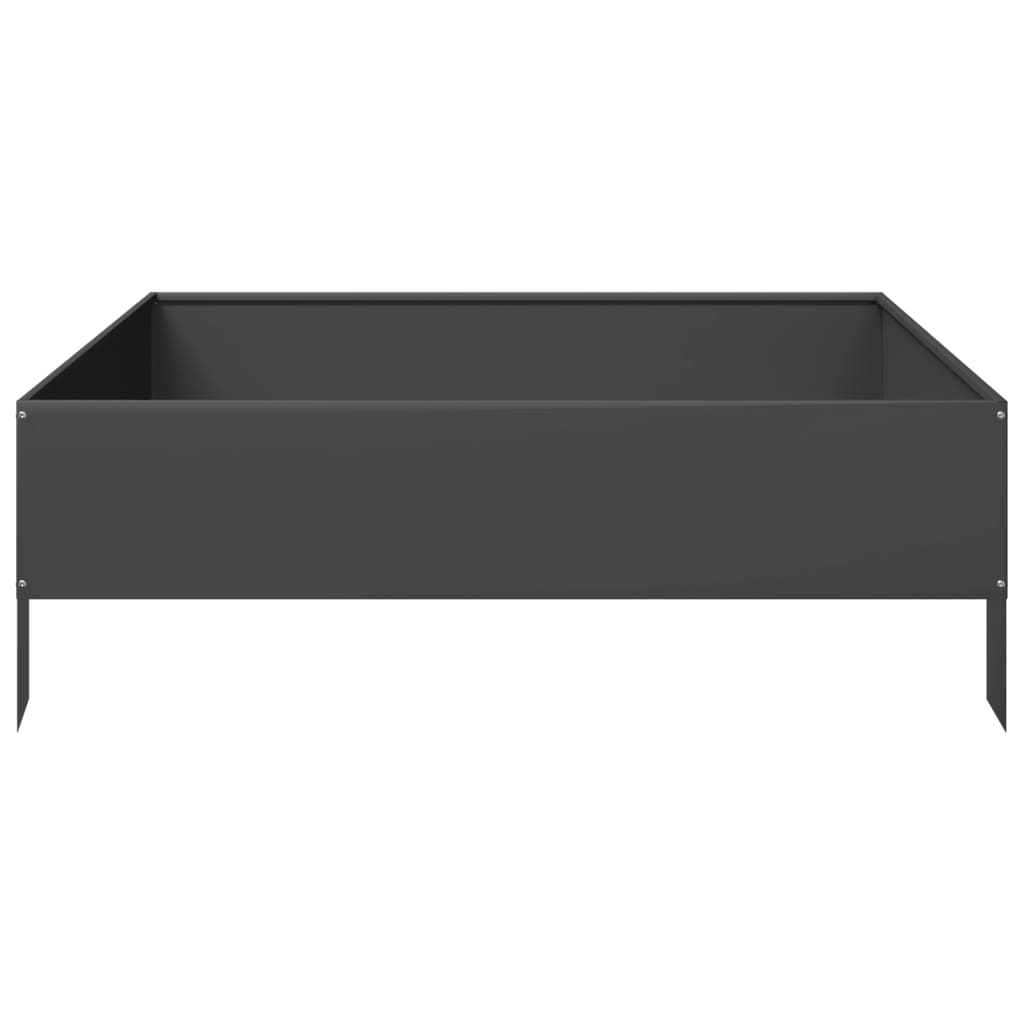 Canteiro elevado de jardim 100x100x33,5 cm aço preto