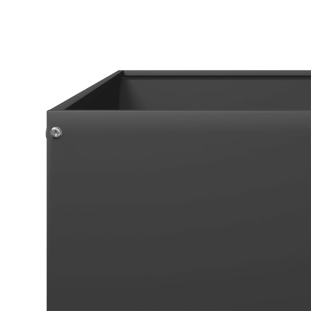 Canteiro elevado de jardim 100x100x33,5 cm aço preto