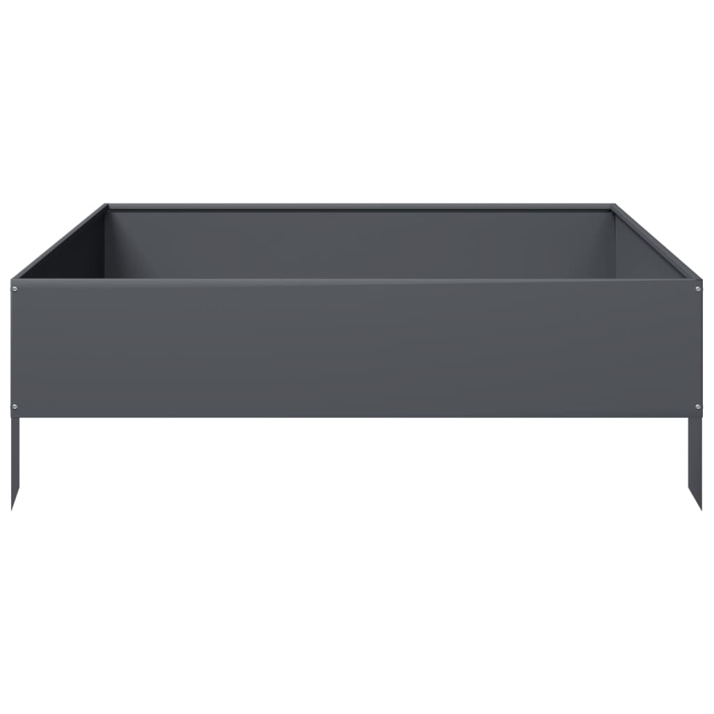 Canteiro elevado jardim aço 100x100x33,5 cm antracite