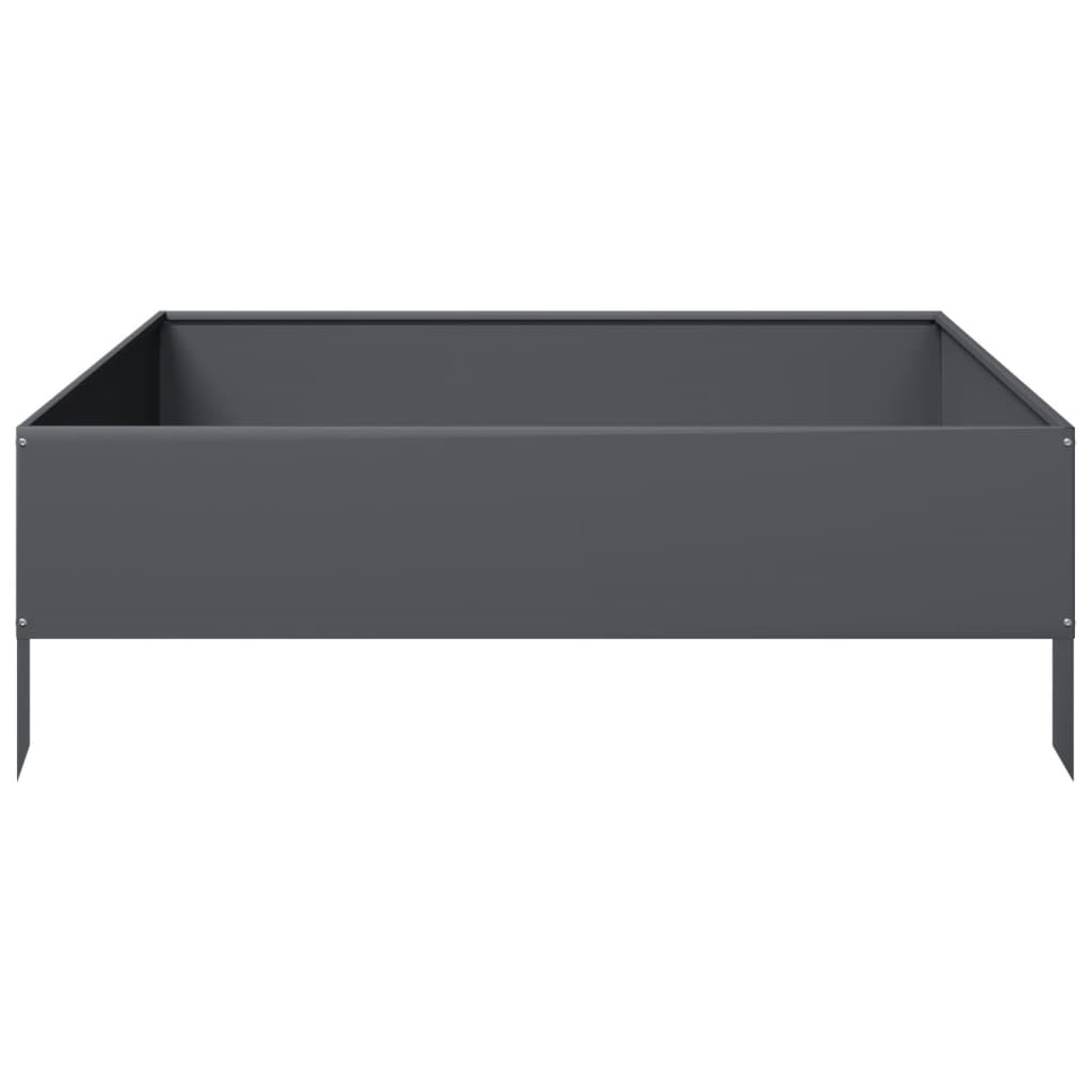 Canteiro elevado jardim aço 100x100x33,5 cm antracite