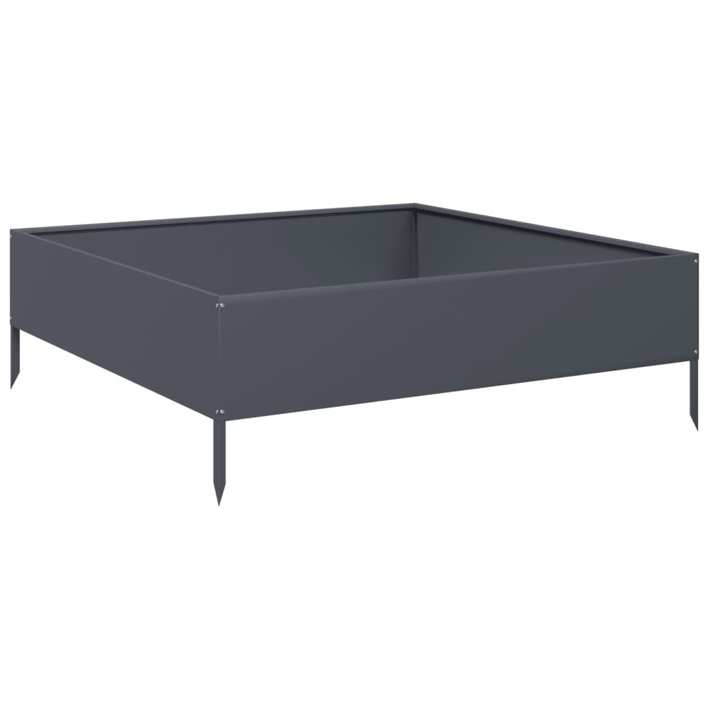 Canteiro elevado jardim aço 100x100x33,5 cm antracite