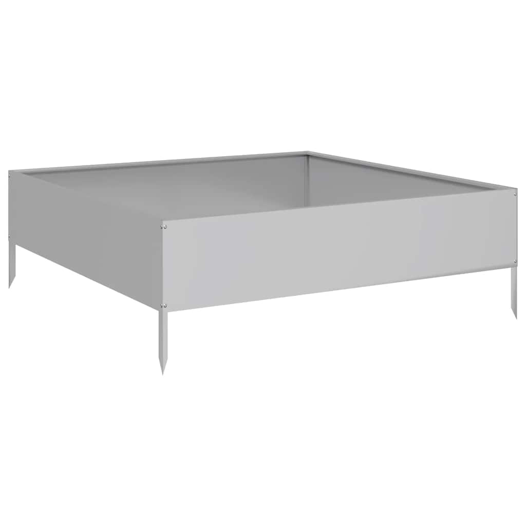 Canteiro elevado de jardim 100x100x33,5 cm aço galvanizado