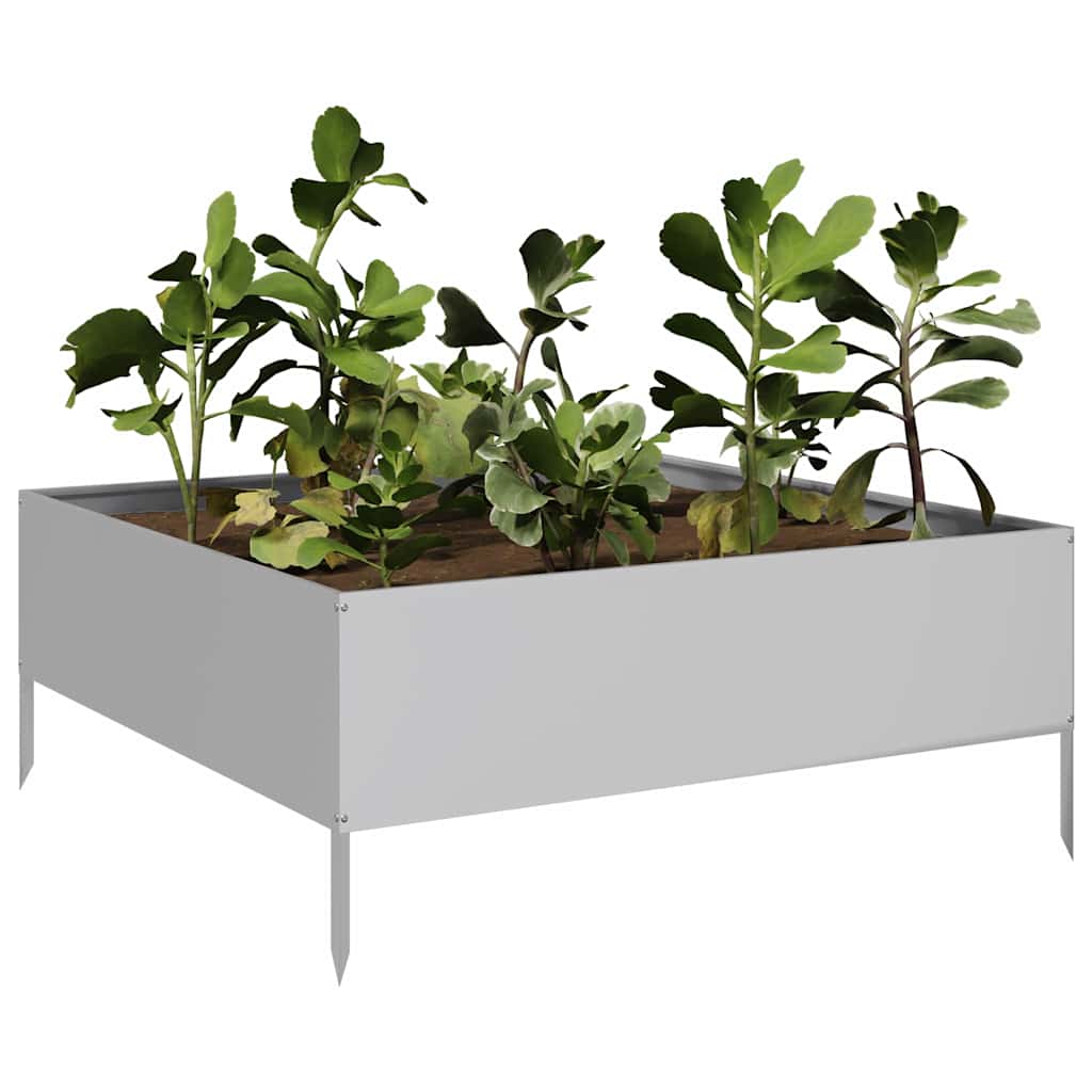 Canteiro elevado de jardim 100x100x25 cm aço galvanizado