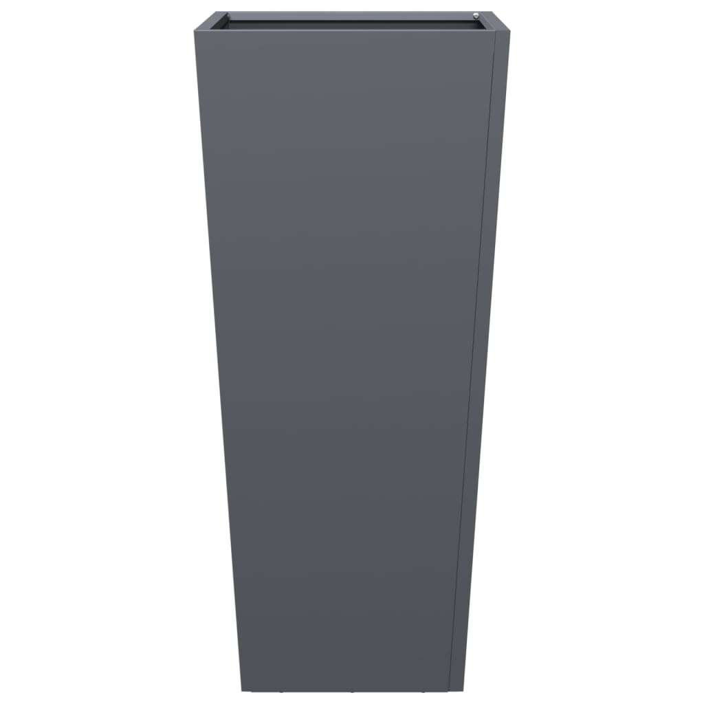 Vaso/floreira de jardim 35x35x75 cm aço antracite