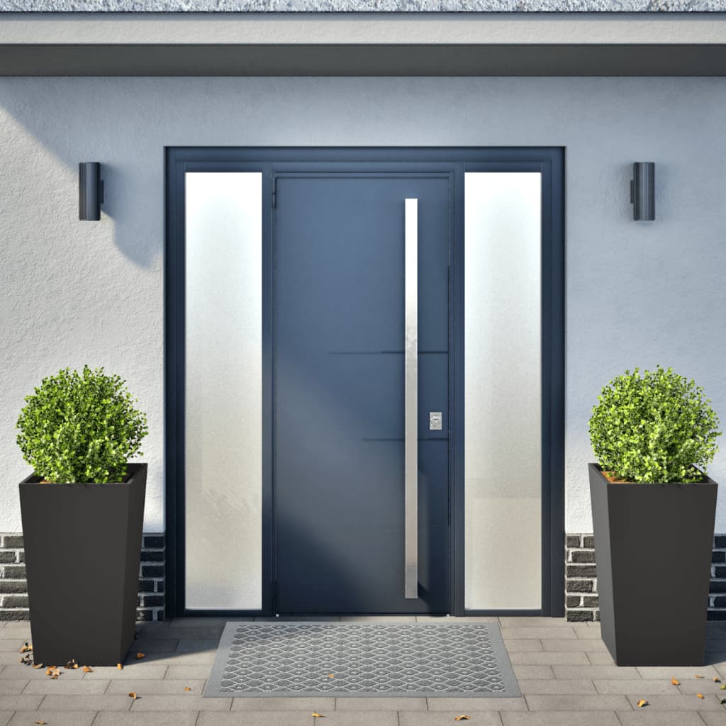 Vaso/floreira de jardim 2 pcs 45x45x75 cm aço preto