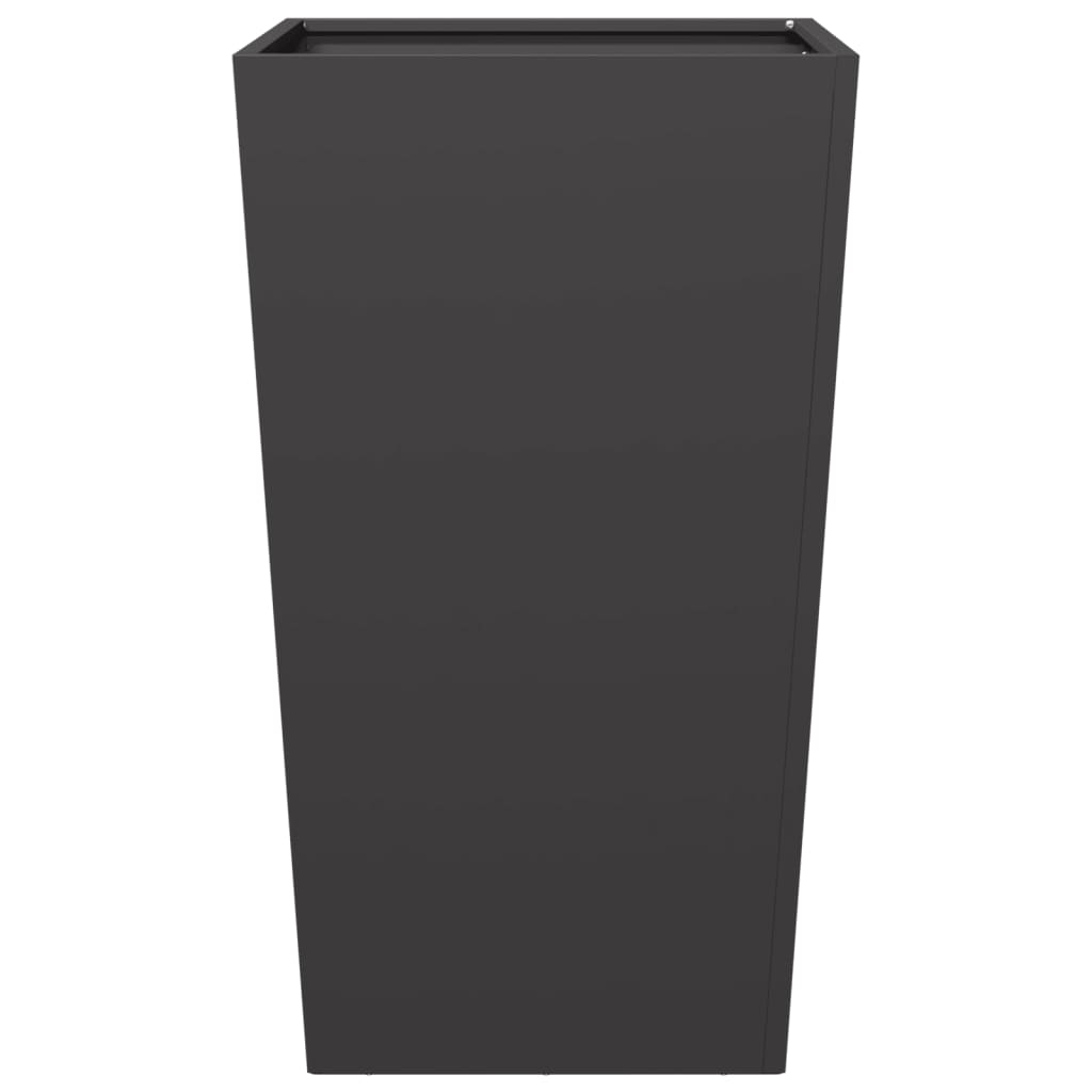 Vaso/floreira de jardim 2 pcs 45x45x75 cm aço preto