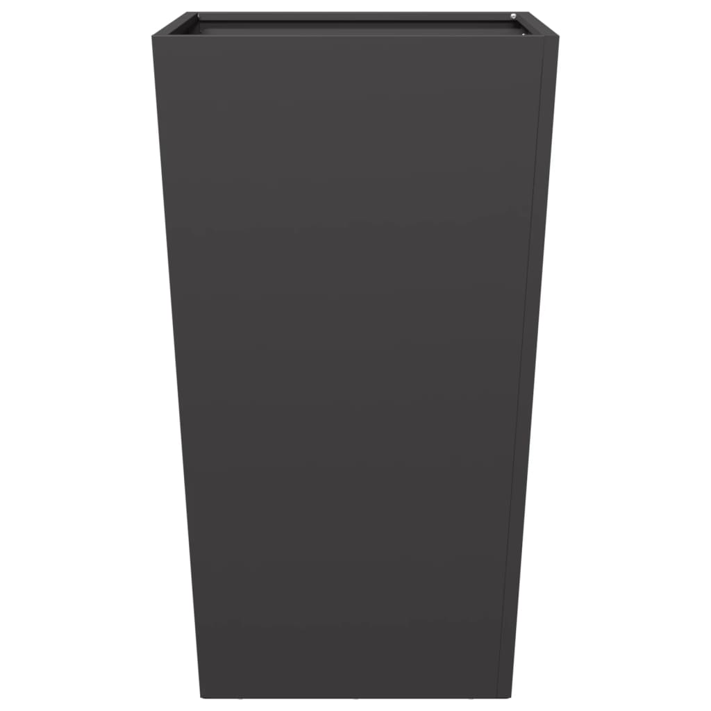 Vaso/floreira de jardim 2 pcs 45x45x75 cm aço preto