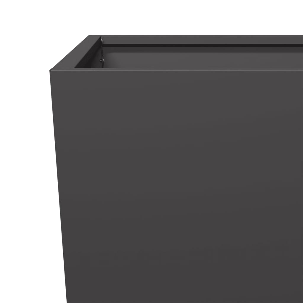 Vaso/floreira de jardim 2 pcs 45x45x75 cm aço preto